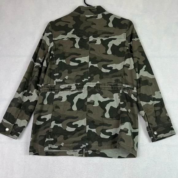 Express Camo Print Military Utility Zip Up drawstring Waist Jacket - Size S/P - Picture 4 of 10